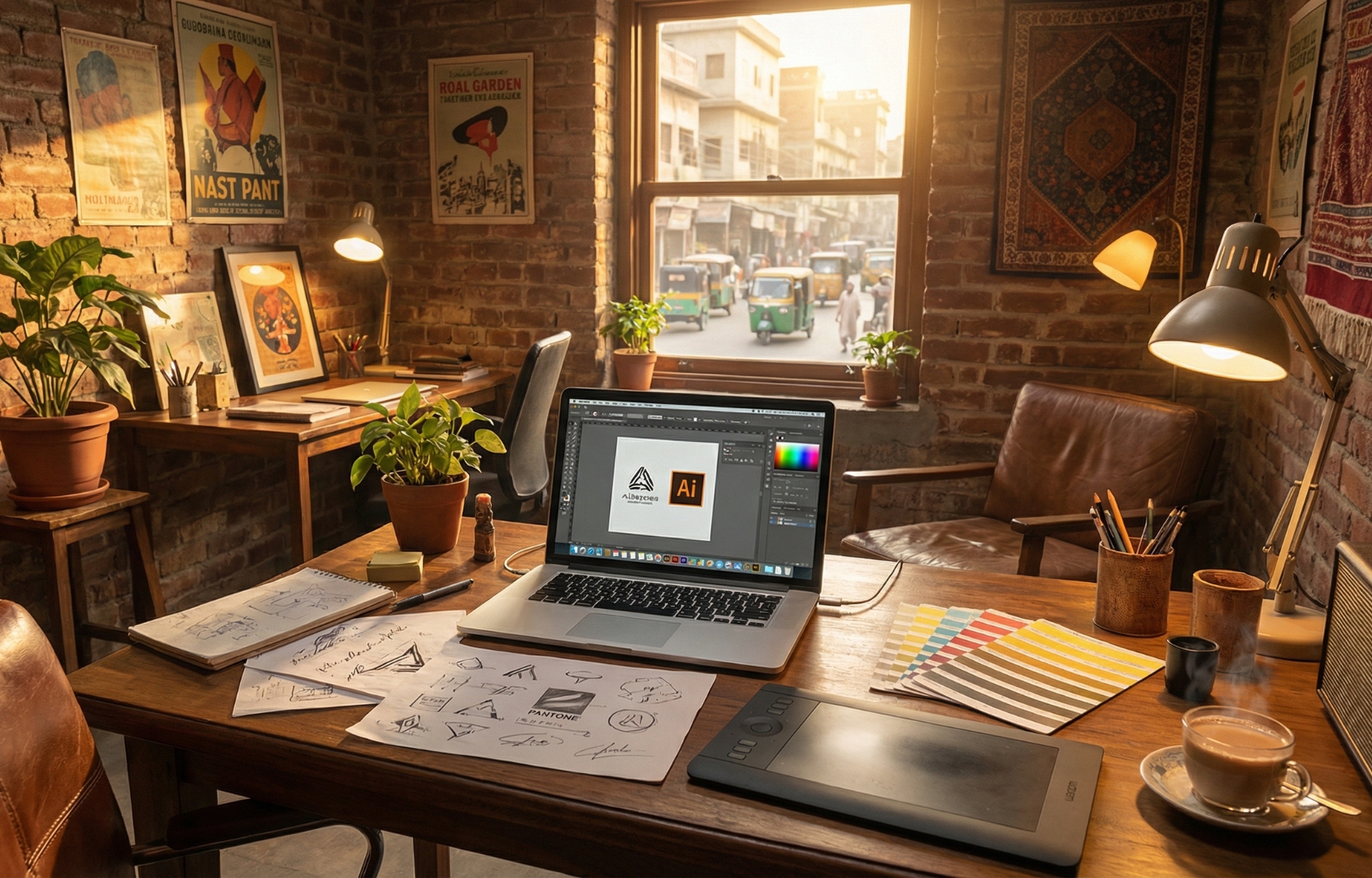 graphic designing in Rajanpur Pakistan workspace